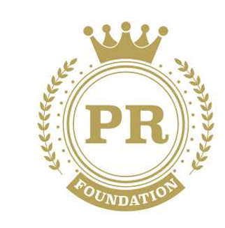 PR Foundation gold crown and laurel logo